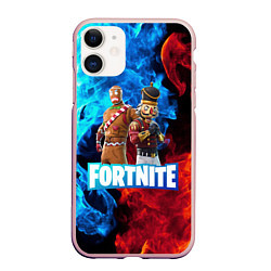 Чехол iPhone 11 матовый Фортнайт, цвет: 3D-светло-розовый