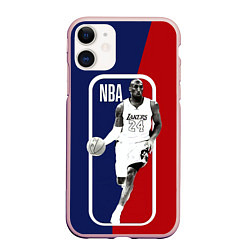 Чехол iPhone 11 матовый NBA Kobe Bryant, цвет: 3D-светло-розовый
