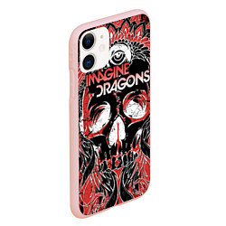 Чехол iPhone 11 матовый Imagine Dragons, цвет: 3D-светло-розовый — фото 2
