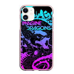 Чехол iPhone 11 матовый Imagine Dragons, цвет: 3D-светло-розовый