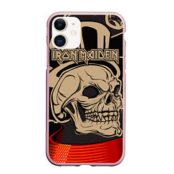 Чехол iPhone 11 матовый Iron Maiden, цвет: 3D-светло-розовый