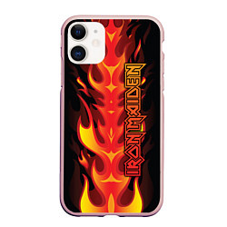 Чехол iPhone 11 матовый Iron Maiden, цвет: 3D-светло-розовый