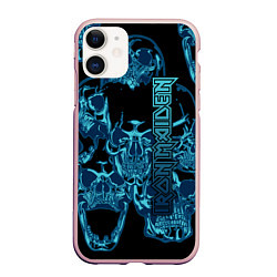 Чехол iPhone 11 матовый Iron Maiden, цвет: 3D-светло-розовый