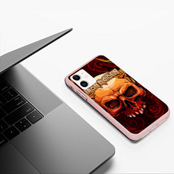 Чехол iPhone 11 матовый Iron Maiden, цвет: 3D-светло-розовый — фото 2