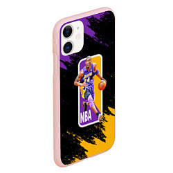 Чехол iPhone 11 матовый LA LAKERS KOBE BRYANT, цвет: 3D-светло-розовый — фото 2