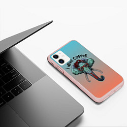 Чехол iPhone 11 матовый I need coffee, цвет: 3D-светло-розовый — фото 2