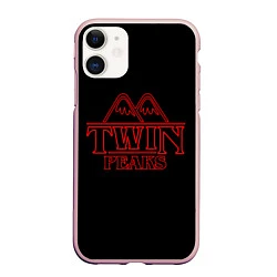 Чехол iPhone 11 матовый Twin Peaks, цвет: 3D-светло-розовый