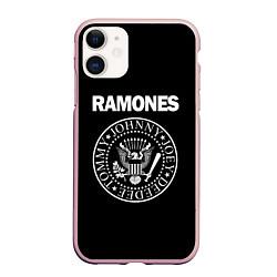 Чехол iPhone 11 матовый RAMONES, цвет: 3D-светло-розовый
