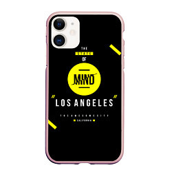 Чехол iPhone 11 матовый Off-White: Los Angeles, цвет: 3D-светло-розовый