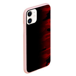 Чехол iPhone 11 матовый RED BLACK MILITARY CAMO, цвет: 3D-светло-розовый — фото 2