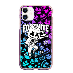 Чехол iPhone 11 матовый FORTNITE x MARSHMELLO, цвет: 3D-светло-розовый