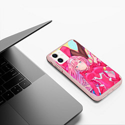 Чехол iPhone 11 матовый DARLING IN THE FRANXX, цвет: 3D-светло-розовый — фото 2