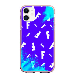 Чехол iPhone 11 матовый FORTNITE ФОРТНАЙТ, цвет: 3D-светло-розовый