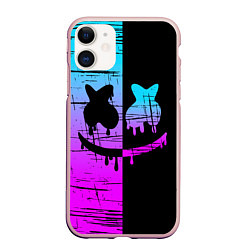 Чехол iPhone 11 матовый FORTNITE MARSHMELLO, цвет: 3D-светло-розовый