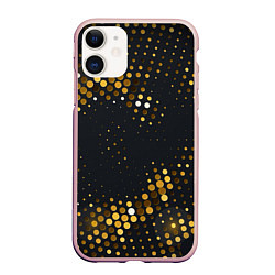Чехол iPhone 11 матовый Black gold, цвет: 3D-светло-розовый