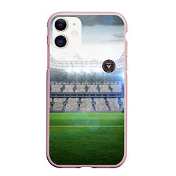 Чехол iPhone 11 матовый FC INTER MIAMI, цвет: 3D-светло-розовый