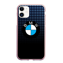 Чехол iPhone 11 матовый BMW, цвет: 3D-светло-розовый