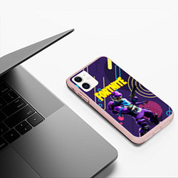 Чехол iPhone 11 матовый FORTNITE, цвет: 3D-светло-розовый — фото 2