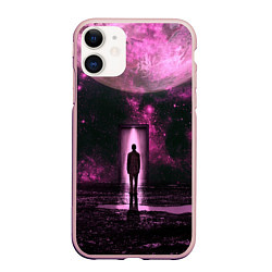 Чехол iPhone 11 матовый Teleport, цвет: 3D-светло-розовый