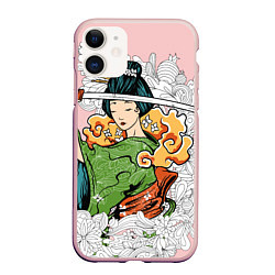 Чехол iPhone 11 матовый Geisha 22, цвет: 3D-светло-розовый
