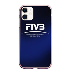Чехол iPhone 11 матовый FIVB Volleyball, цвет: 3D-светло-розовый