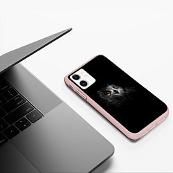Чехол iPhone 11 матовый Сова, цвет: 3D-светло-розовый — фото 2