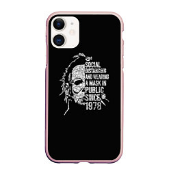 Чехол iPhone 11 матовый Michael Myers, цвет: 3D-светло-розовый