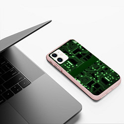 Чехол iPhone 11 матовый Неоновая схема, цвет: 3D-светло-розовый — фото 2