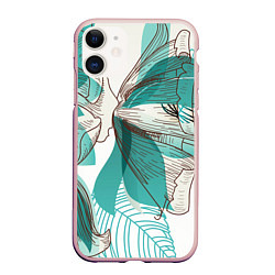 Чехол iPhone 11 матовый Цветок, цвет: 3D-светло-розовый
