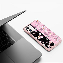 Чехол iPhone 11 матовый САКУРА SAKURA ВИШНЯ, цвет: 3D-светло-розовый — фото 2