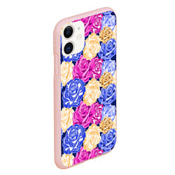 Чехол iPhone 11 матовый Неоновые бутоны роз, цвет: 3D-светло-розовый — фото 2