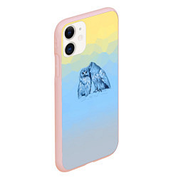 Чехол iPhone 11 матовый Совиная нежность, цвет: 3D-светло-розовый — фото 2