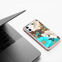Чехол iPhone 11 матовый Красивые цвеТы, цвет: 3D-светло-розовый — фото 2