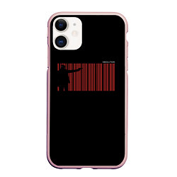 Чехол iPhone 11 матовый Штрихкод сорок седьмого, цвет: 3D-светло-розовый