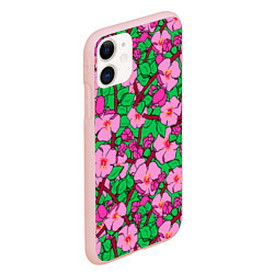 Чехол iPhone 11 матовый Цветы Сакуры, Sakura, цвет: 3D-светло-розовый — фото 2