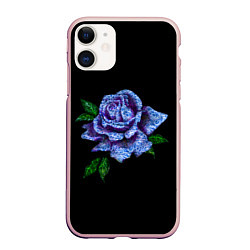 Чехол iPhone 11 матовый Сапфировая роза, цвет: 3D-светло-розовый