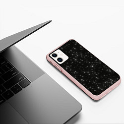 Чехол iPhone 11 матовый Звезды, цвет: 3D-светло-розовый — фото 2
