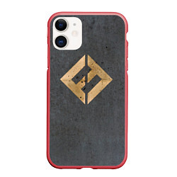 Чехол iPhone 11 матовый Concrete and Gold - Foo Fighters, цвет: 3D-красный