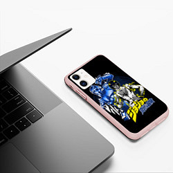 Чехол iPhone 11 матовый Бруно Буччеллати - JoJos Bizarre Adventure, цвет: 3D-светло-розовый — фото 2