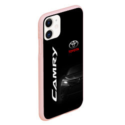 Чехол iPhone 11 матовый Черная Тойота Камри, цвет: 3D-светло-розовый — фото 2