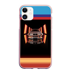 Чехол iPhone 11 матовый БЭХА Мка BMW M, цвет: 3D-светло-розовый