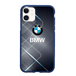Чехол iPhone 11 матовый BMW Logo, цвет: 3D-тёмно-синий