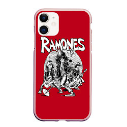 Чехол iPhone 11 матовый BW Ramones, цвет: 3D-светло-розовый