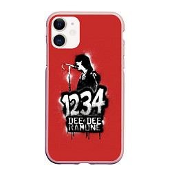 Чехол iPhone 11 матовый Dee Dee Ramone, цвет: 3D-светло-розовый