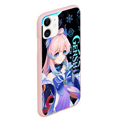 Чехол iPhone 11 матовый Genshin Impact - Kokomi, цвет: 3D-светло-розовый — фото 2