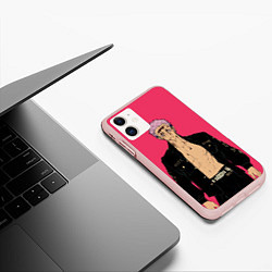 Чехол iPhone 11 матовый Мицуя Такаши секси бой токийские мстители, цвет: 3D-светло-розовый — фото 2