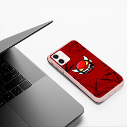 Чехол iPhone 11 матовый Geometry Dash - Ветки деревьев, цвет: 3D-светло-розовый — фото 2