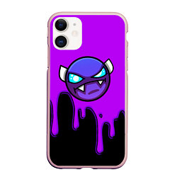 Чехол iPhone 11 матовый Geometry Dash - Геометри Дэш игра, цвет: 3D-светло-розовый