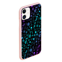 Чехол iPhone 11 матовый RAINBOW SIX SIEGE NEON PATTERN SYMBOL, цвет: 3D-светло-розовый — фото 2