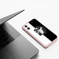 Чехол iPhone 11 матовый Боец ММА чёрно-белое, цвет: 3D-светло-розовый — фото 2